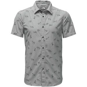 The North Face short sleeve wolf print button up shirt